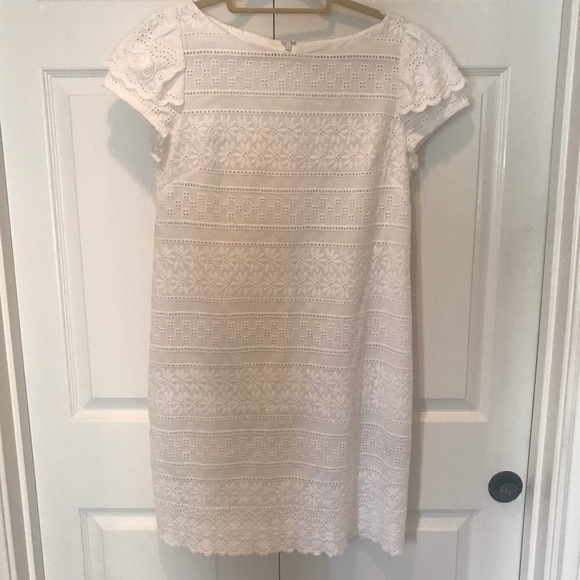 Eliza J White Eyelet Shift Dress - Picture 1 of 3